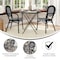 Flash Furniture Lourdes Thonet French Bistro Stacking Chair w/Arms, Blk and Wht PE Rattan and Black Alum Frame, 2PK 2-SDA-AD642002A-BKWH-BK-GG - alternate 5